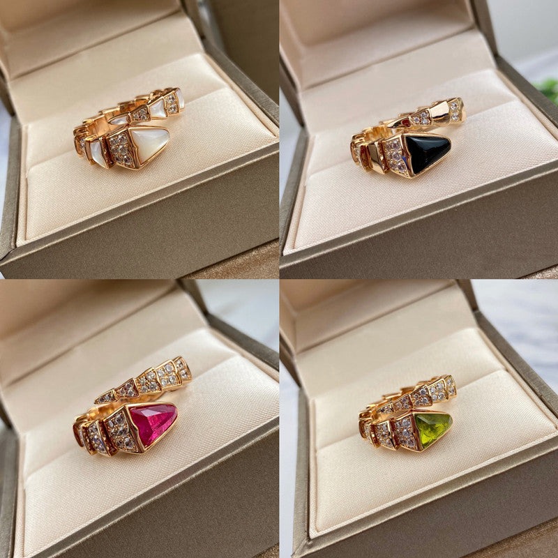 Spring snake bone full diamond ring/JZ-072