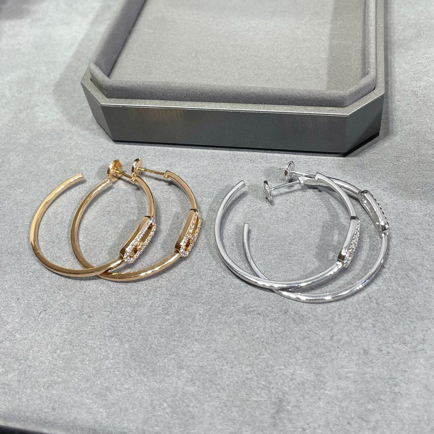 Large oval earrings/B-080