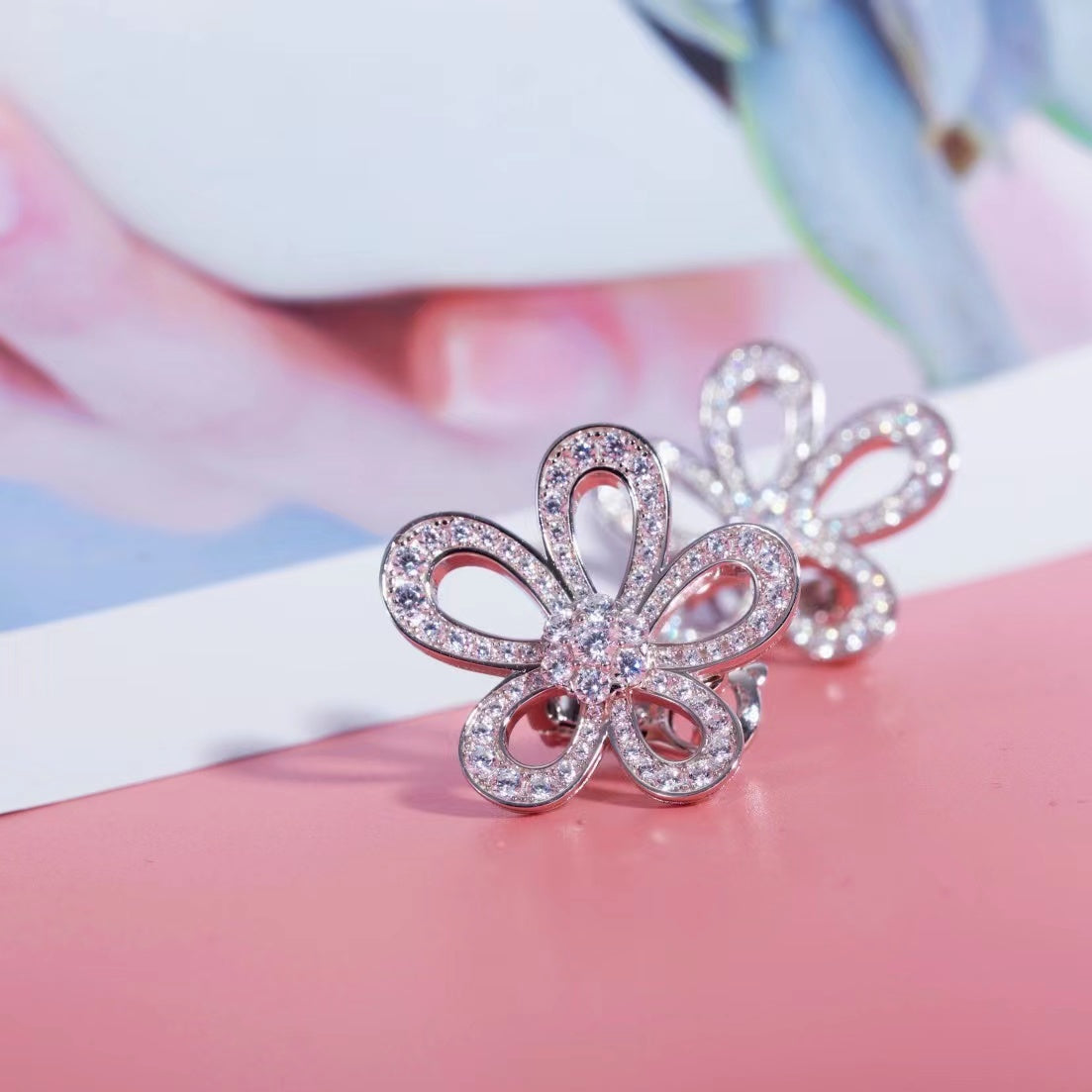Five petal flower earrings/B-030