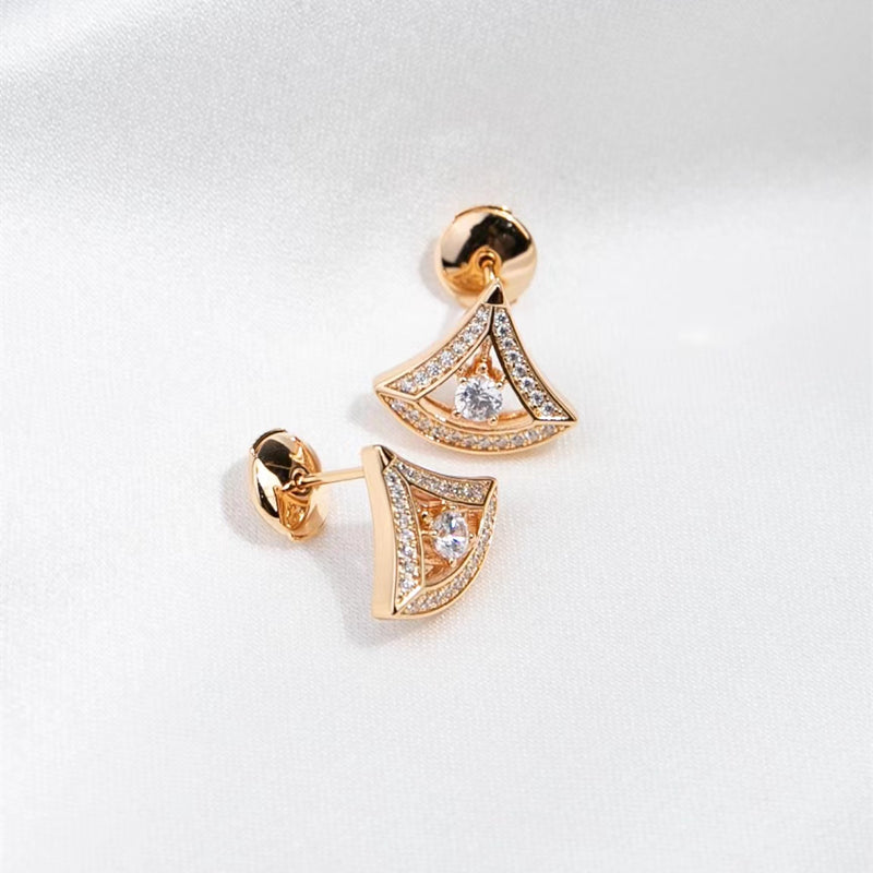 Hollow fan-shaped earrings/B031