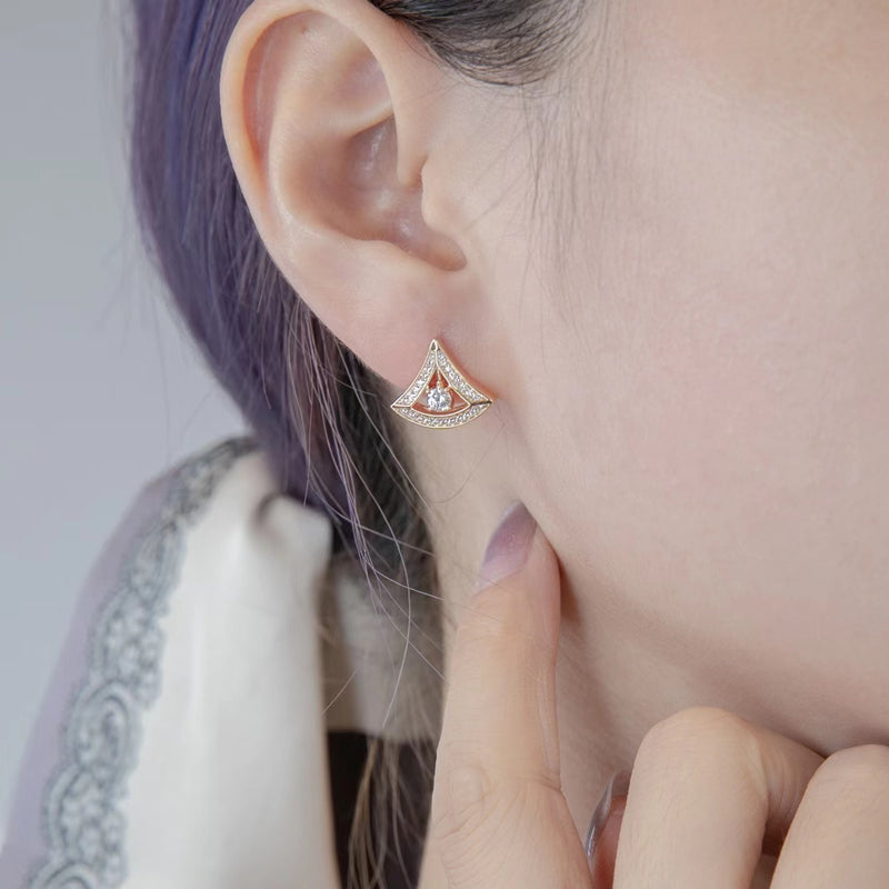 Hollow fan-shaped earrings/B031