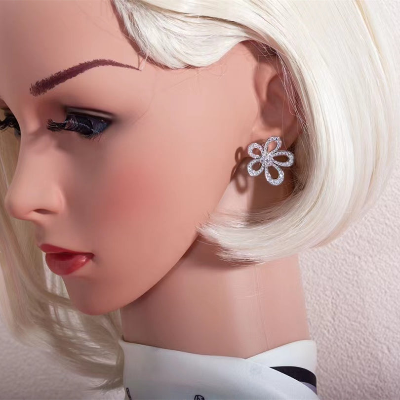 Five petal flower earrings/B-030