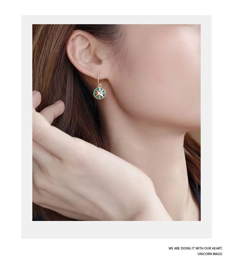 Octagonal Compass Earrings/B-097