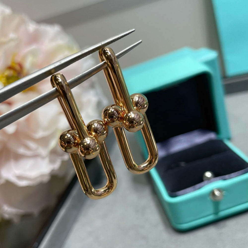 Double U-shaped horseshoe earrings/B-062