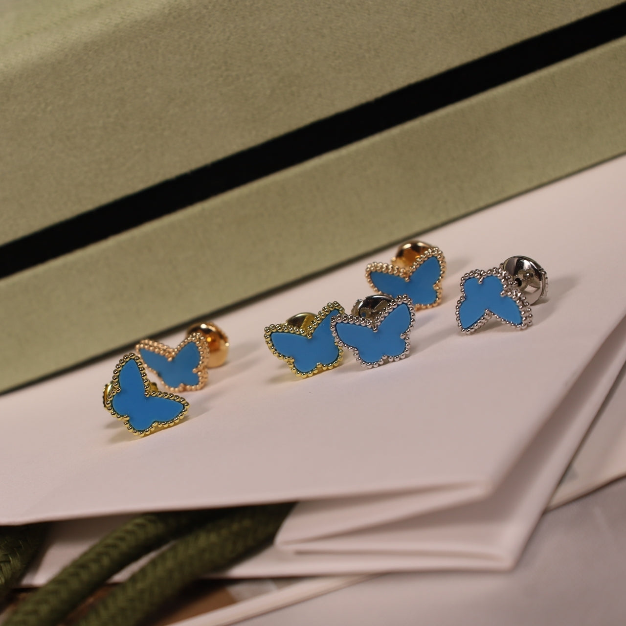 Turquoise butterfly earrings/B-047