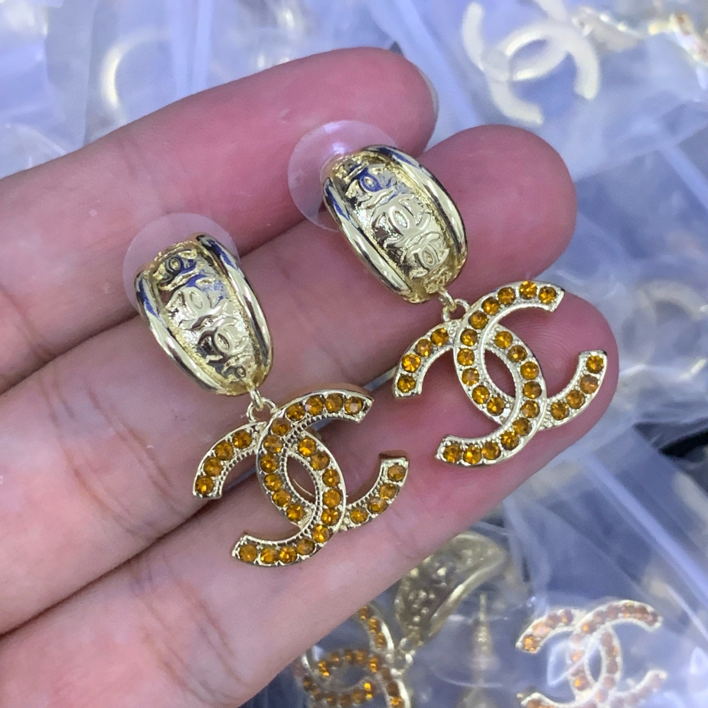Fashion Double C Earrings-E1014