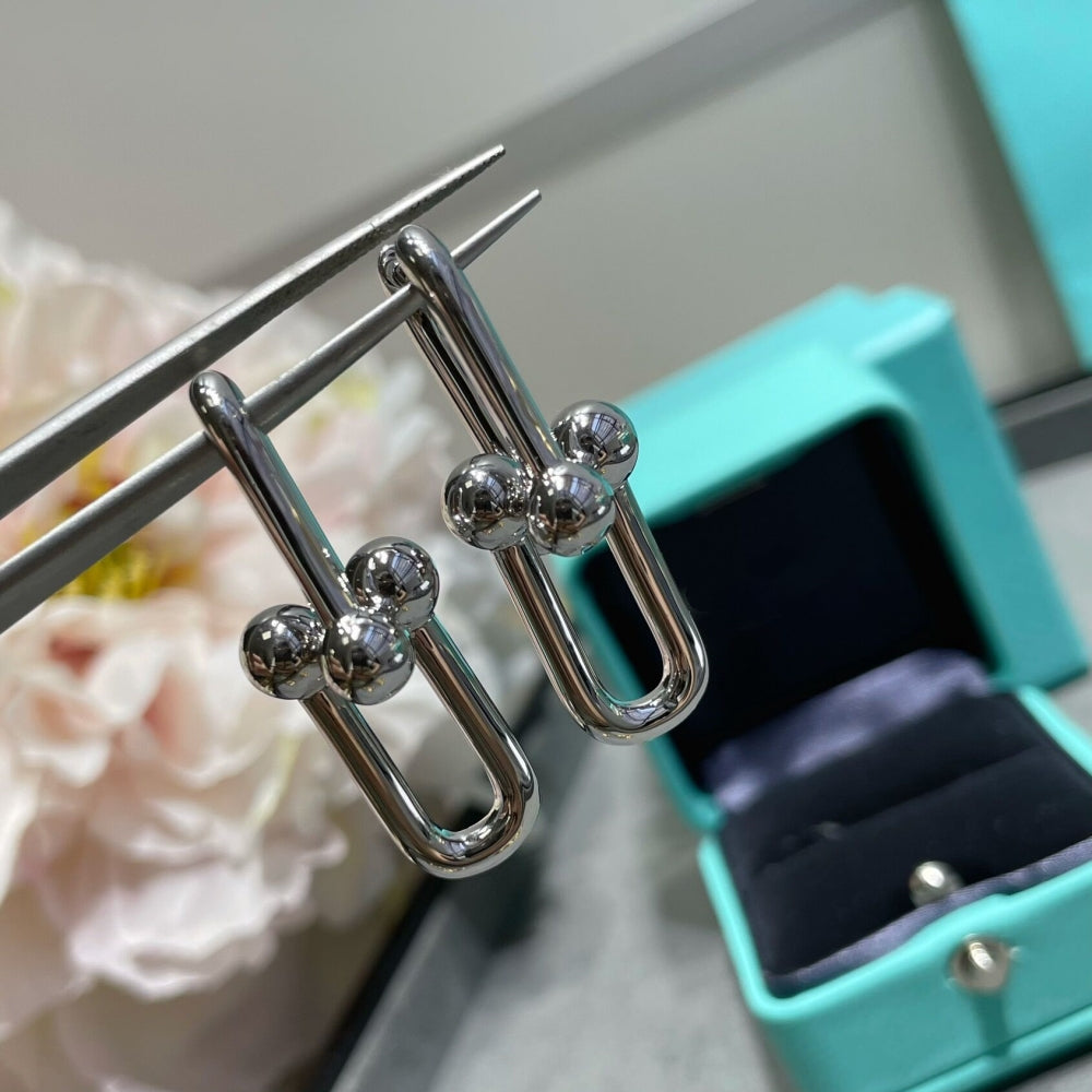Double U-shaped horseshoe earrings/B-062