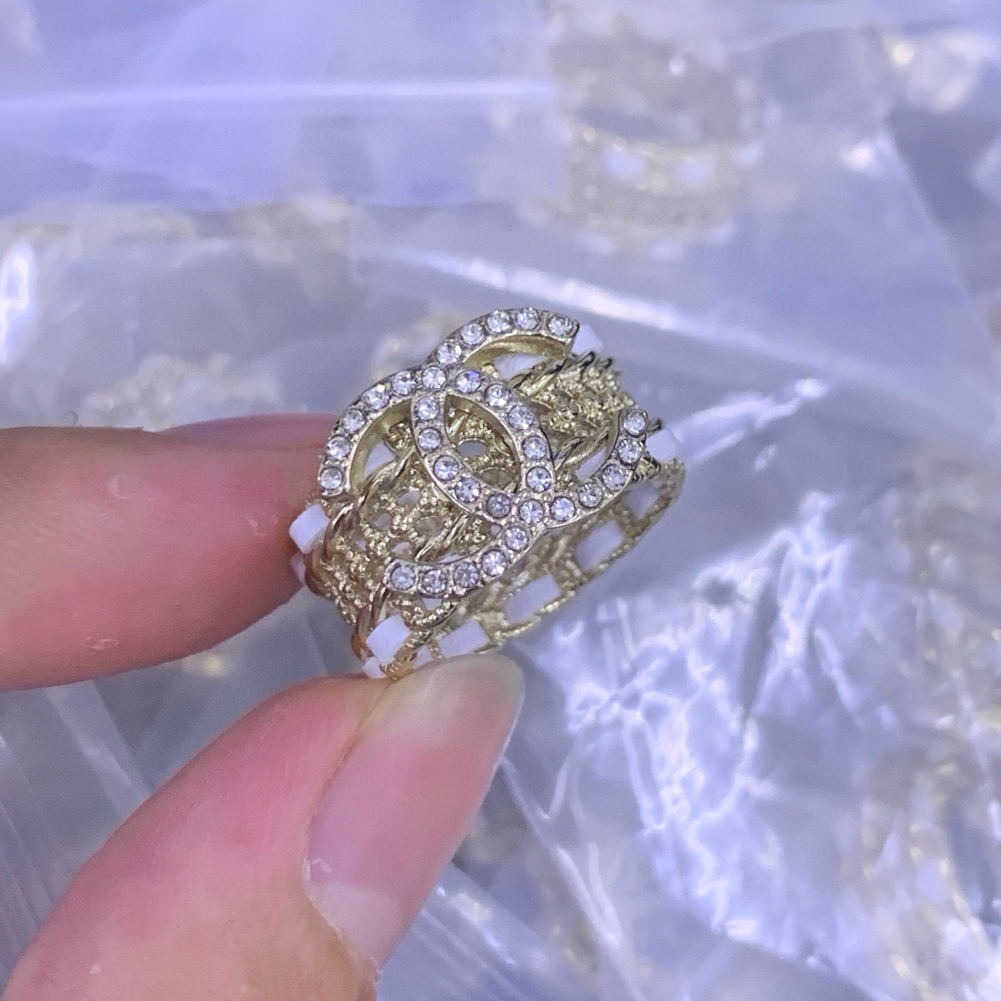 Fashion Double C Ring - J1006