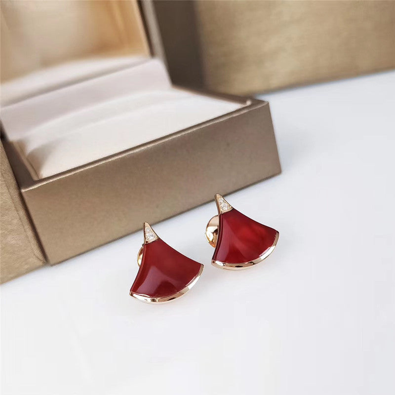Small skirt fan earrings/B001