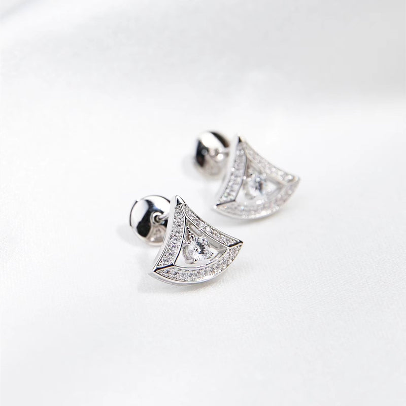 Hollow fan-shaped earrings/B031