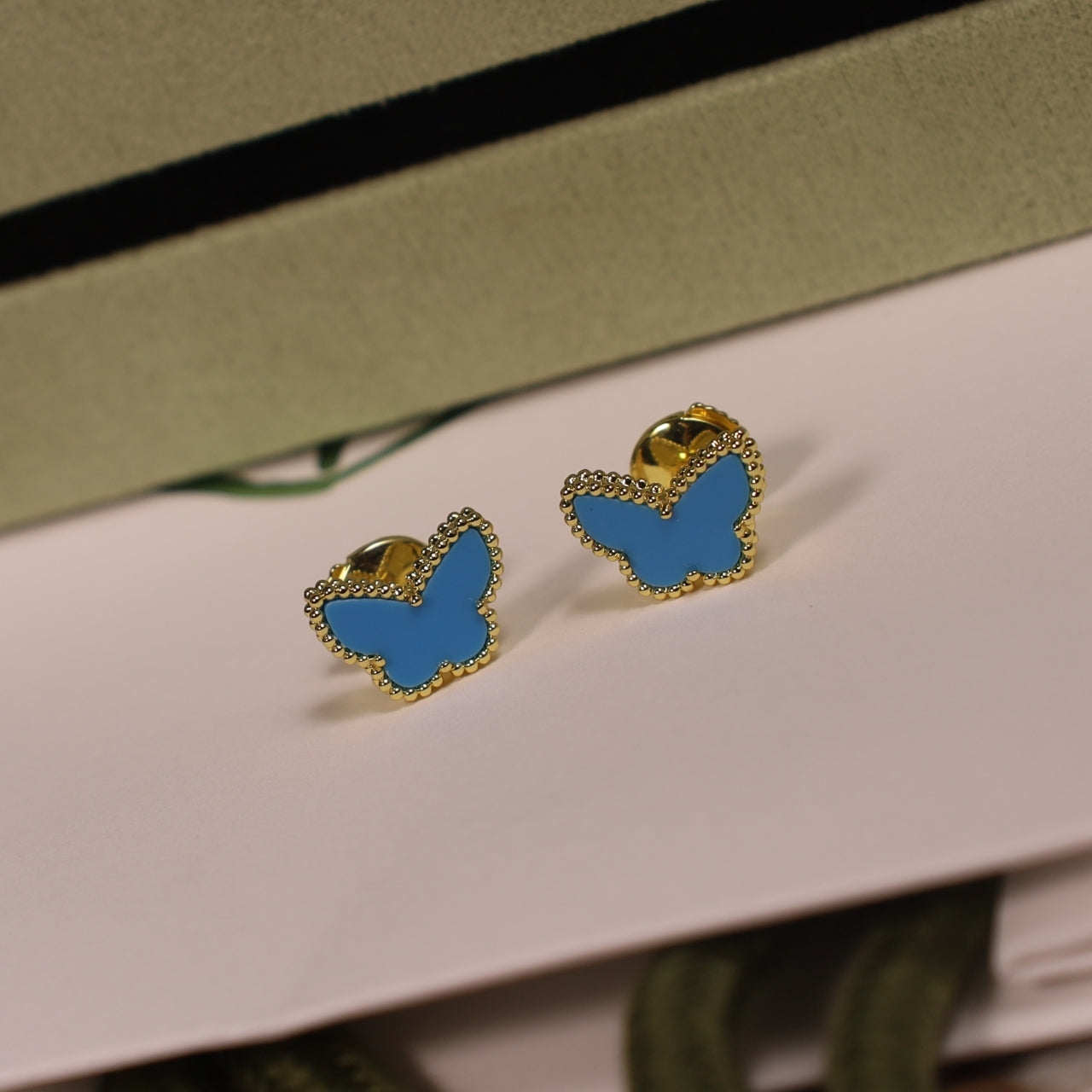 Turquoise butterfly earrings/B-047