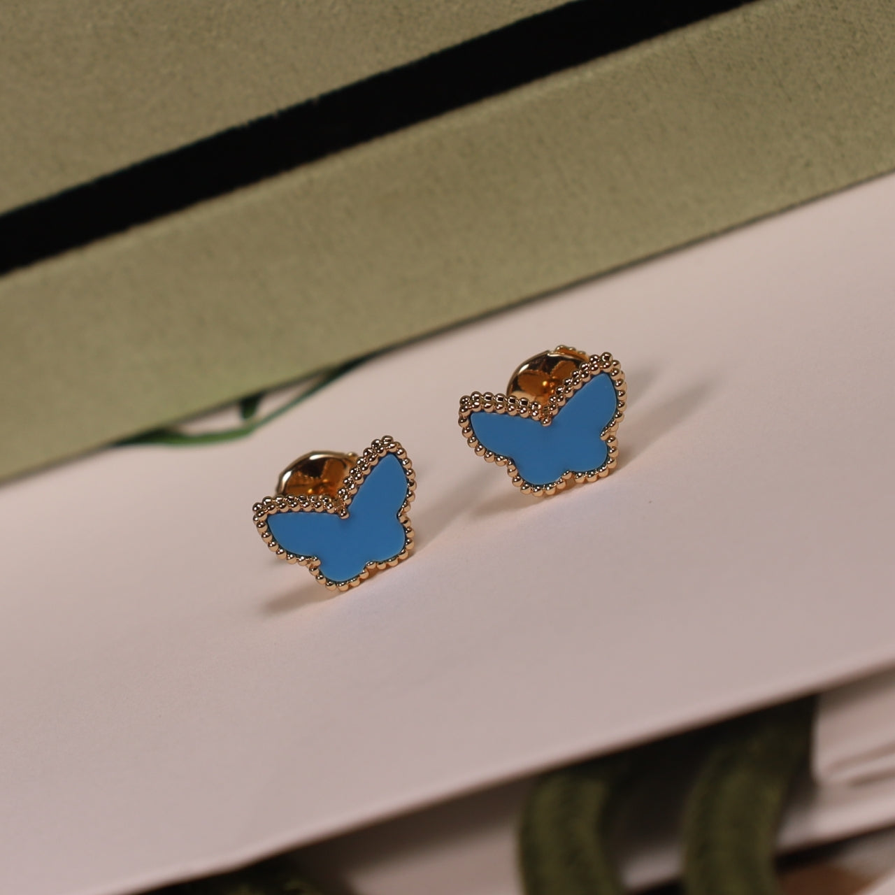 Turquoise butterfly earrings/B-047