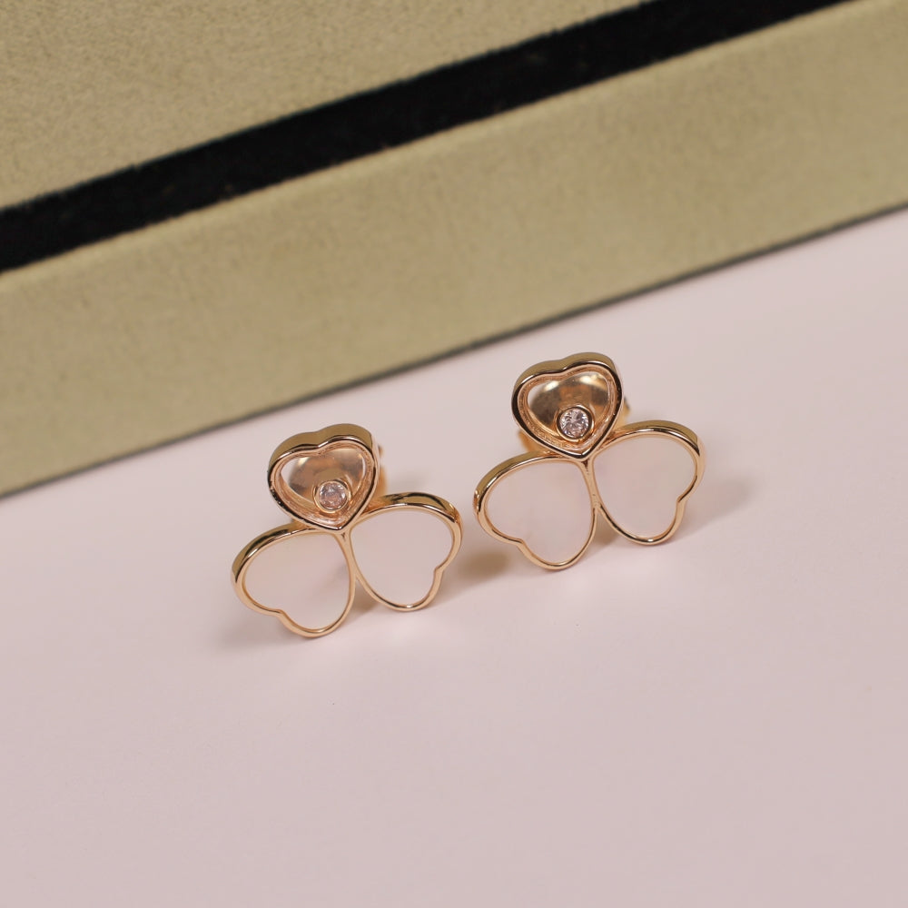 Clover heart-shaped earrings/B-054