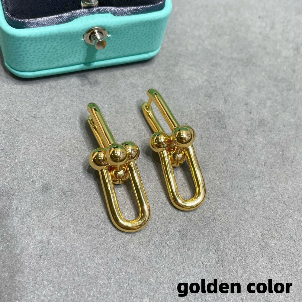 Double U-shaped horseshoe earrings/B-062