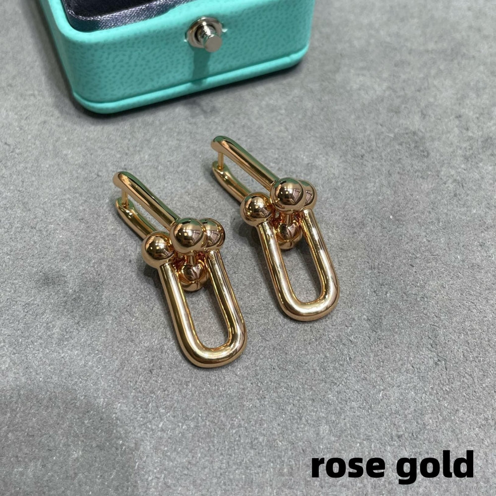 Double U-shaped horseshoe earrings/B-062
