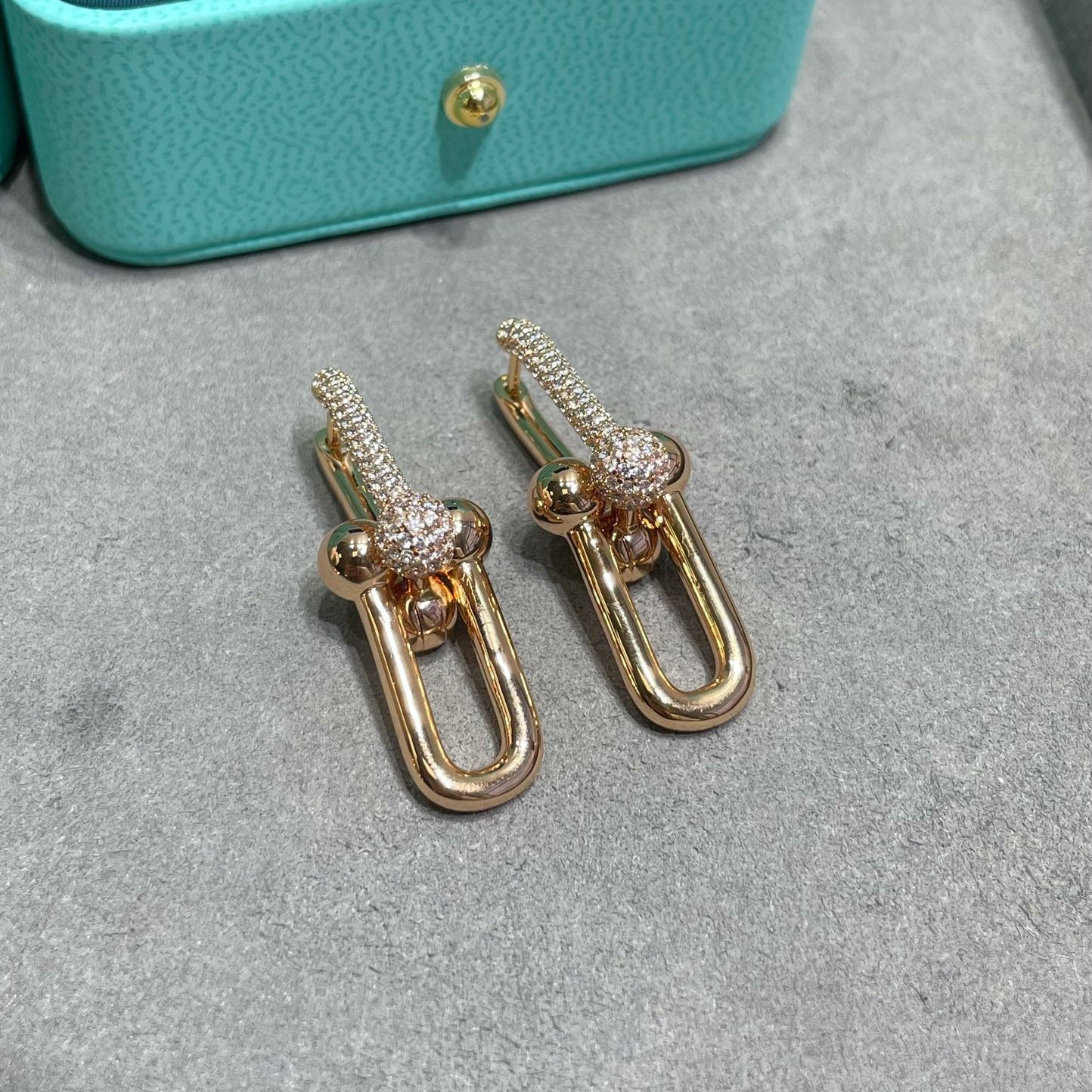 Double U-shaped horseshoe earrings/B-068