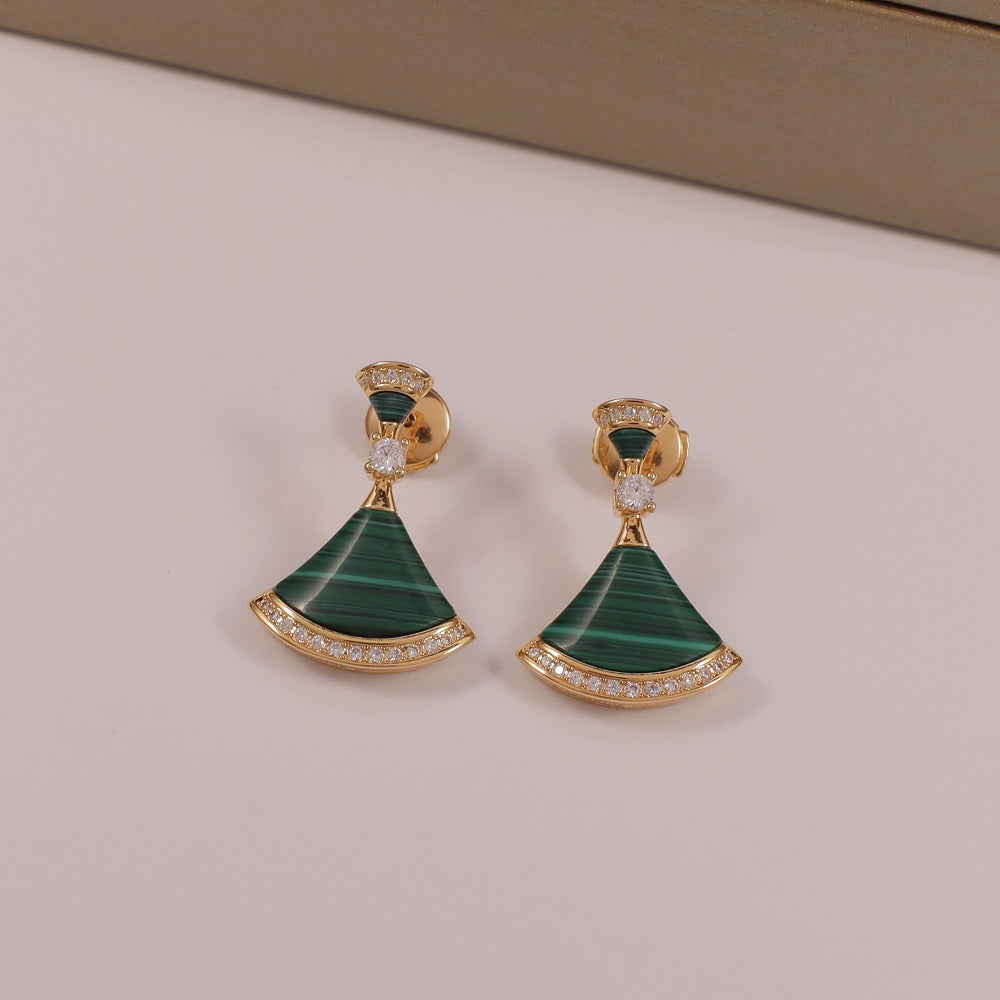 Swinging fan-shaped skirt earrings/B-071