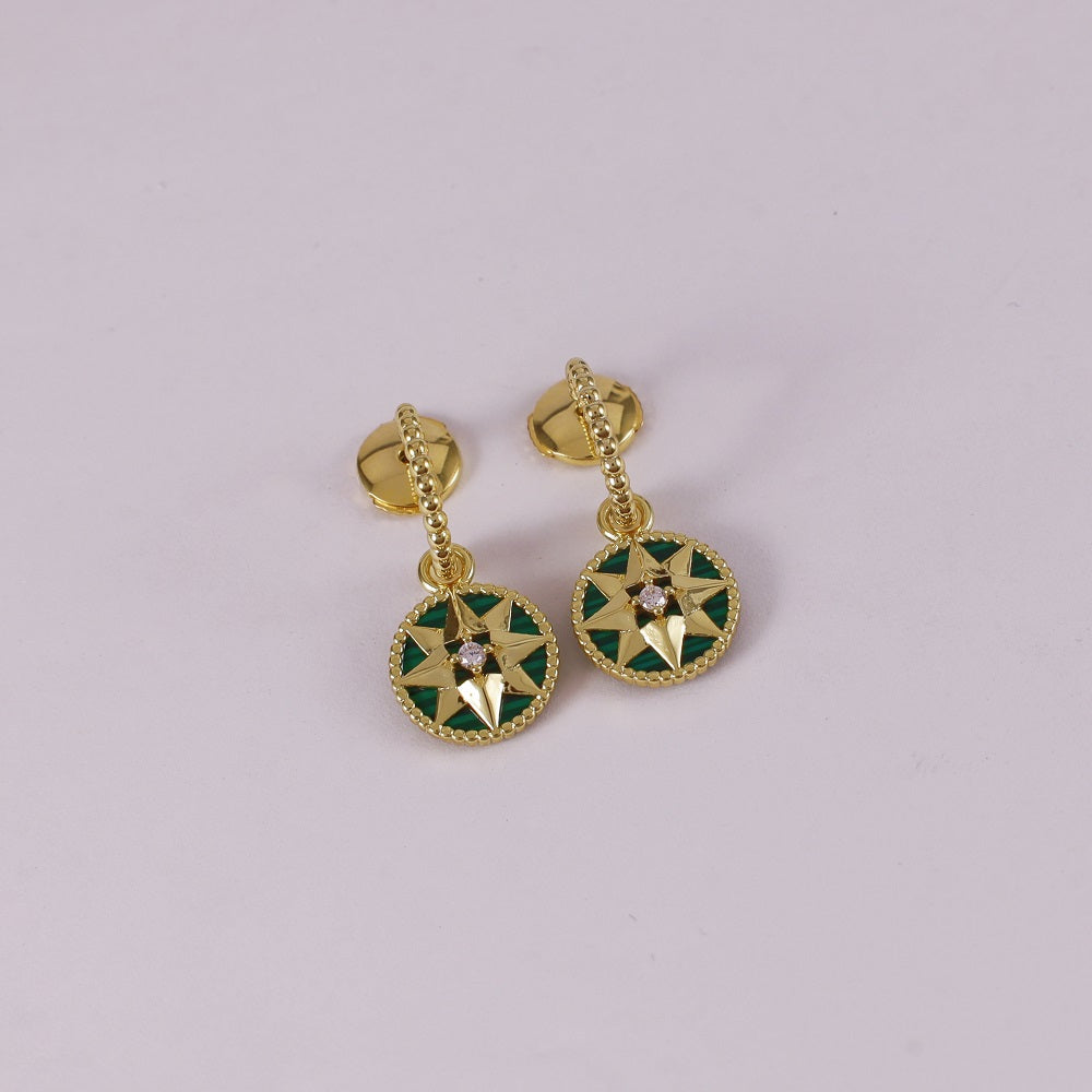 Octagonal Compass Earrings/B-100