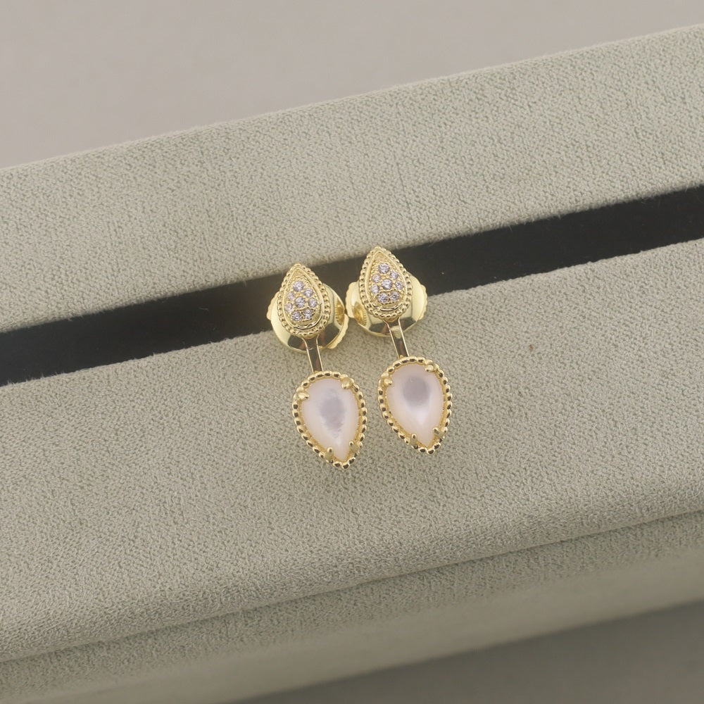 Waterdrop gemstone earrings/B-120