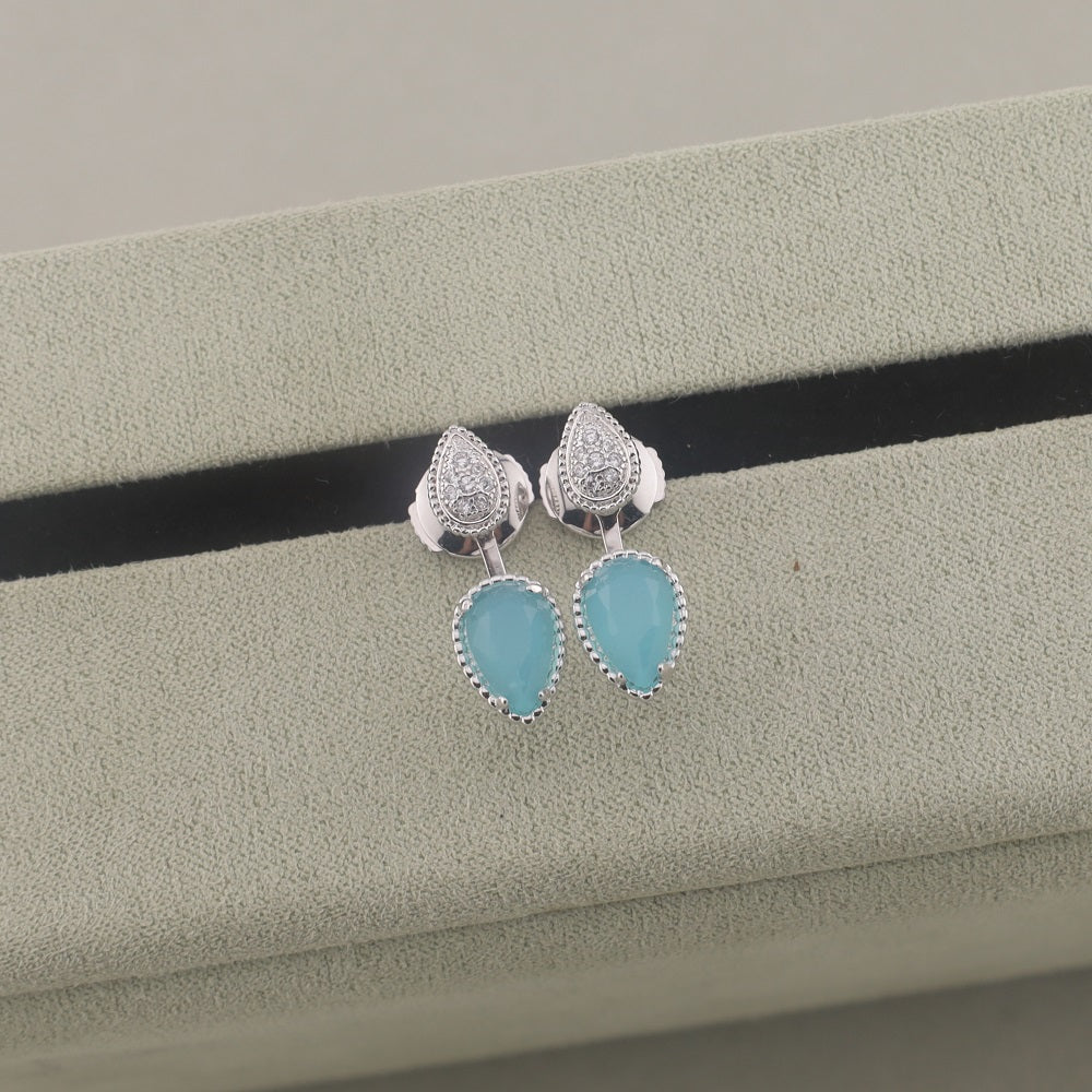 Waterdrop gemstone earrings/B-120