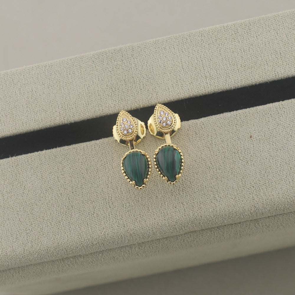 Waterdrop gemstone earrings/B-120