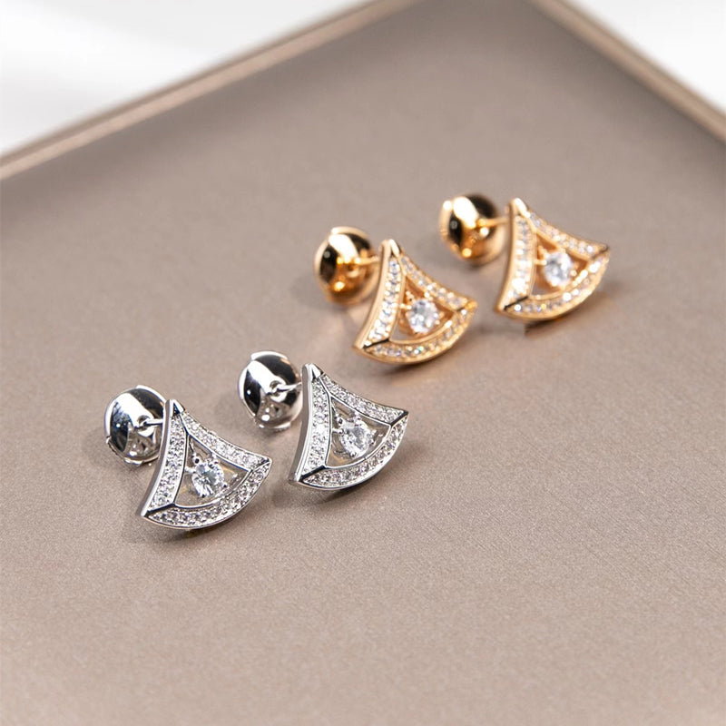 Hollow fan-shaped earrings/B031