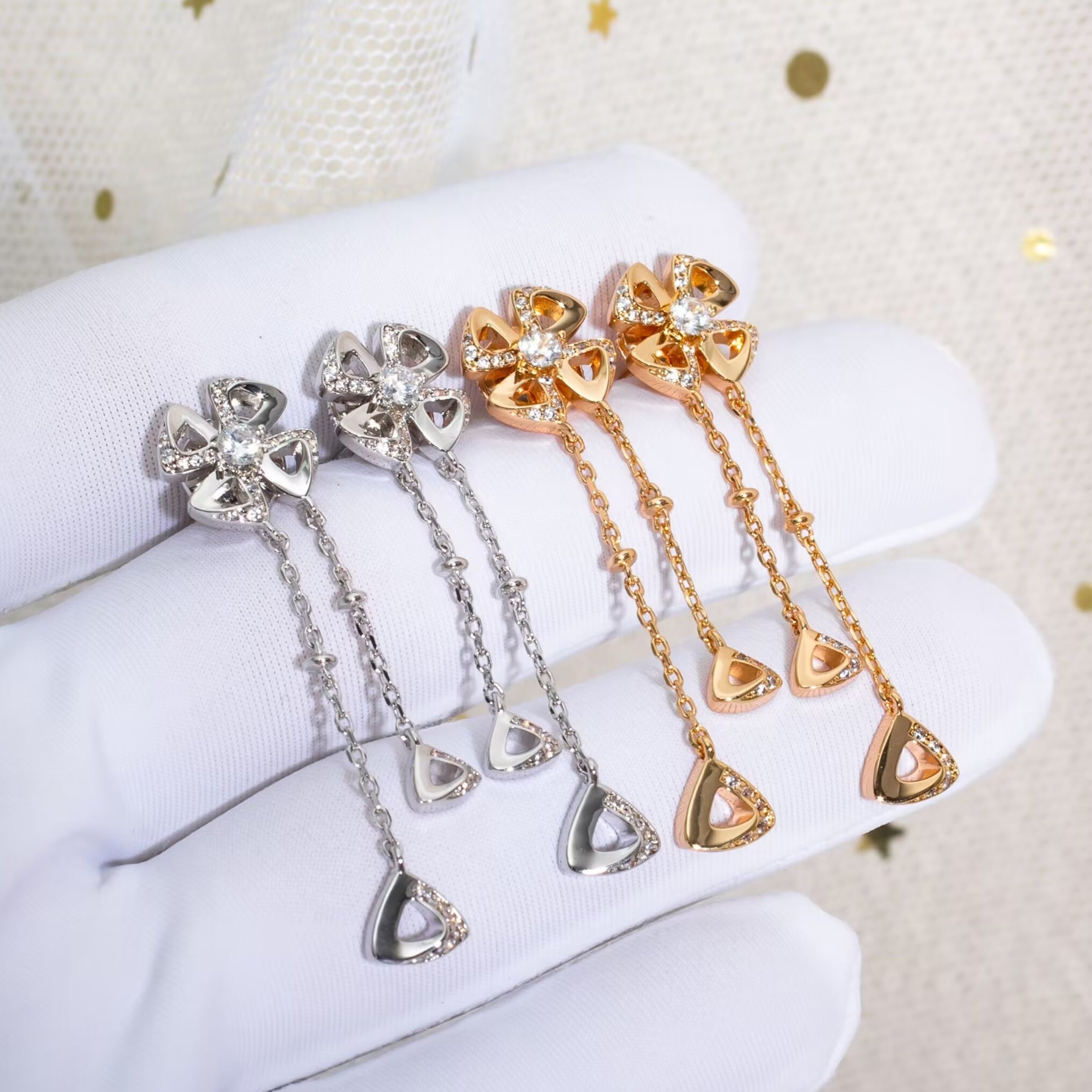 Yongzhan Petal tassel Earrings/B-036