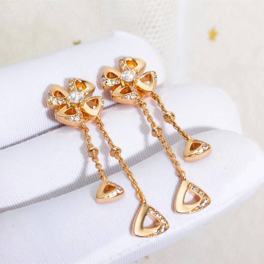 Yongzhan Petal tassel Earrings/B-036