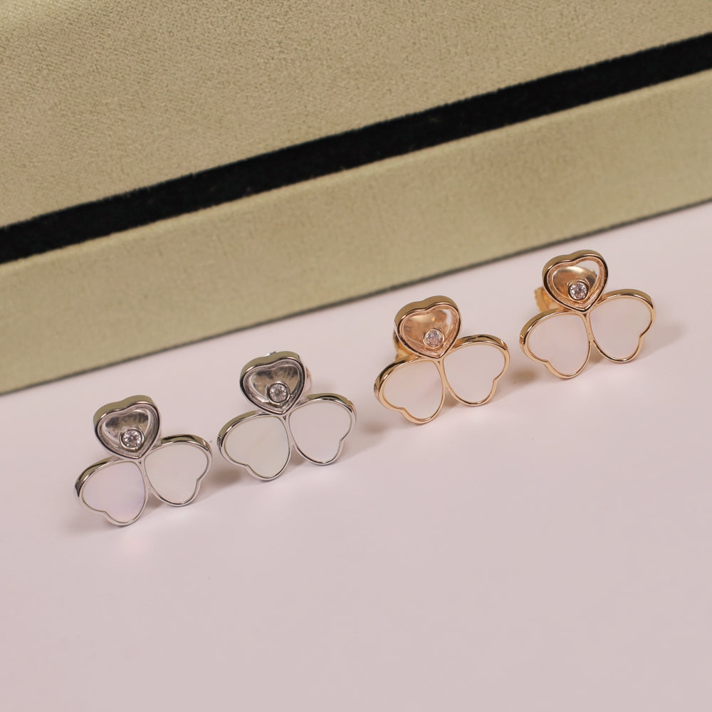 Clover heart-shaped earrings/B-054