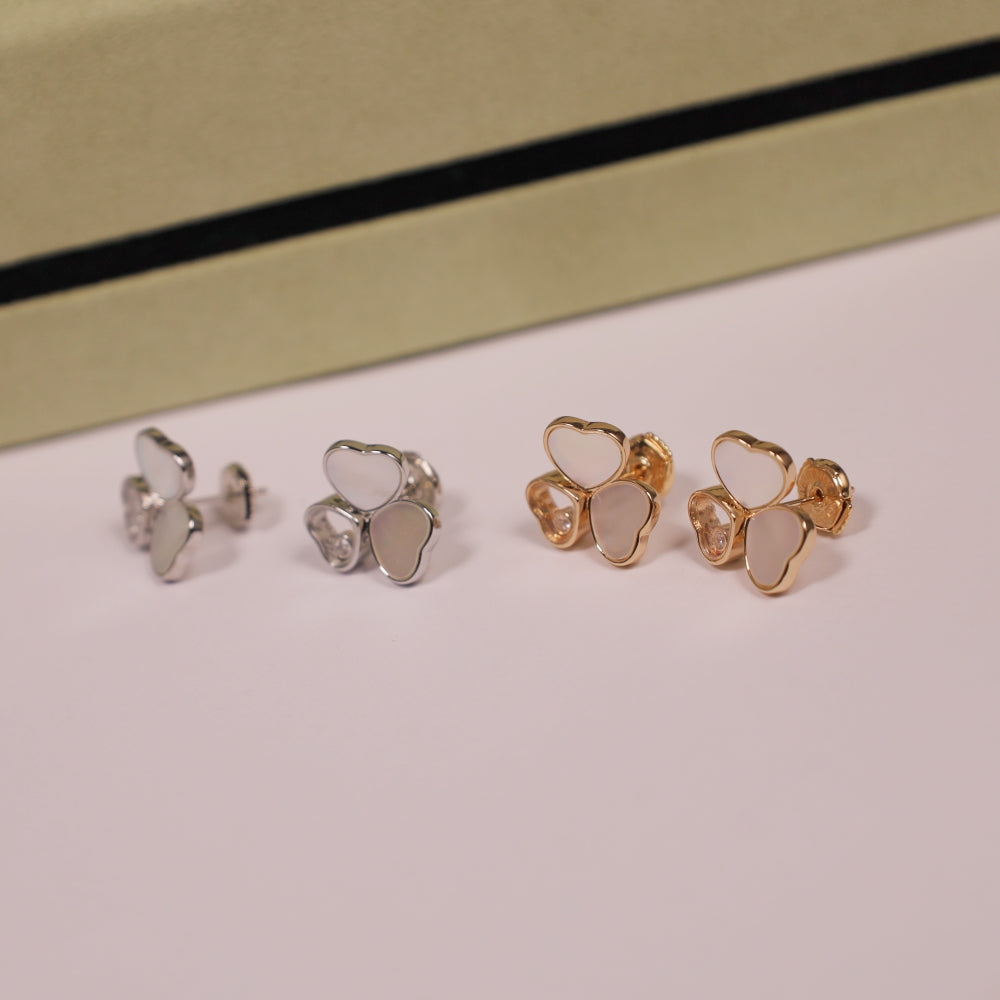 Clover heart-shaped earrings/B-054