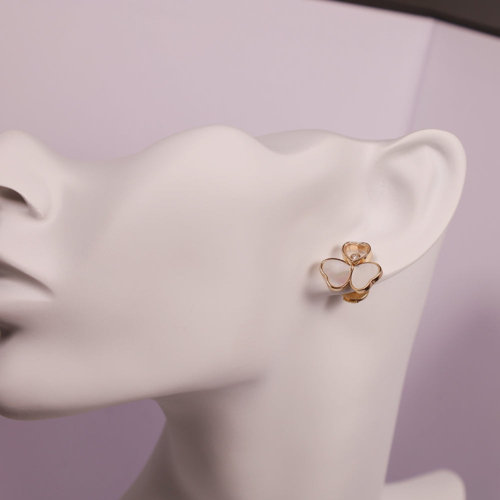Clover heart-shaped earrings/B-054