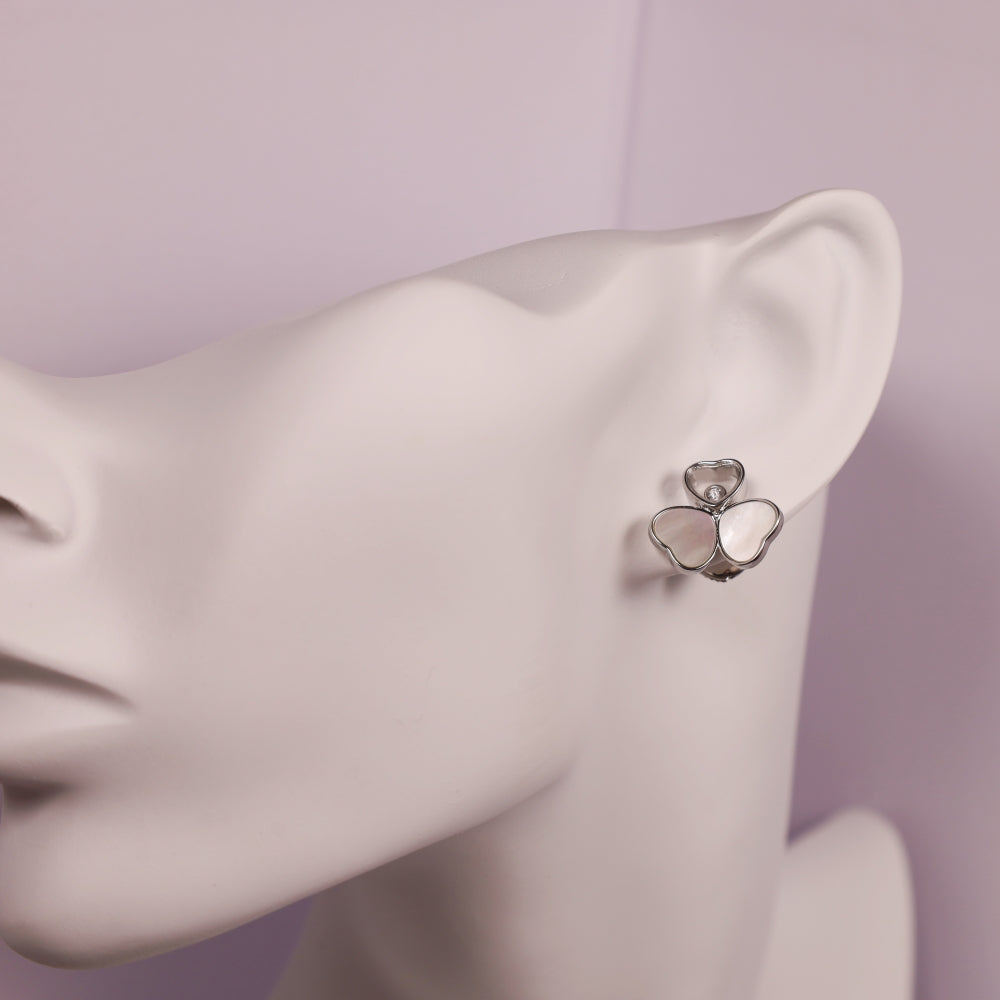 Clover heart-shaped earrings/B-054