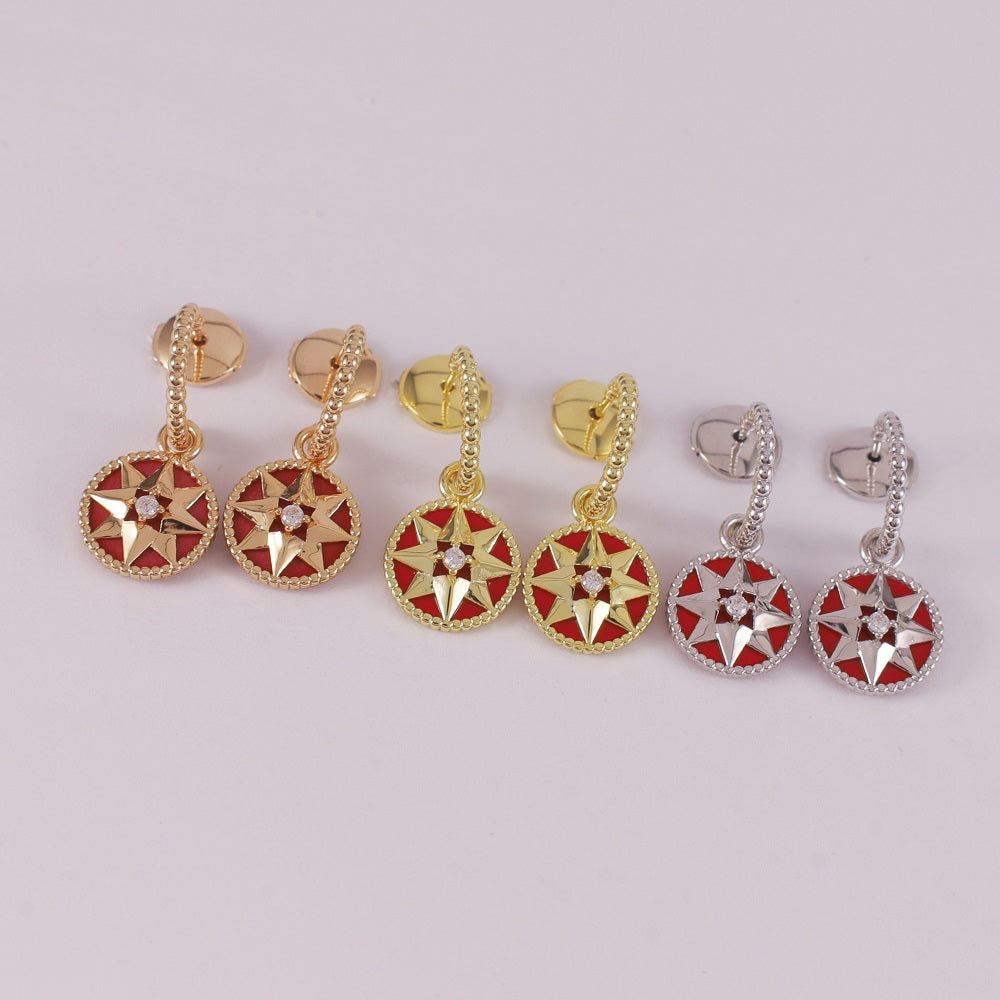Octagonal Compass Earrings/B-094