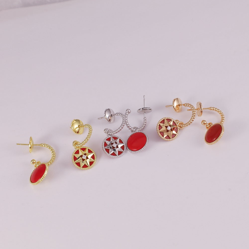 Octagonal Compass Earrings/B-094