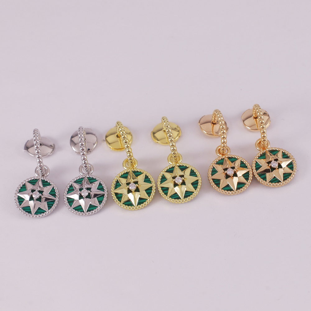 Octagonal Compass Earrings/B-100