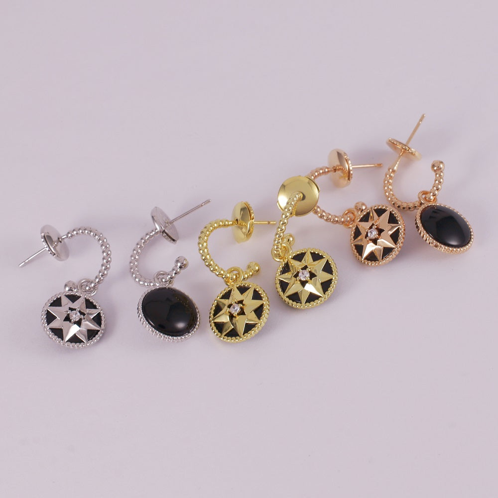 Octagonal Compass Earrings/B-103