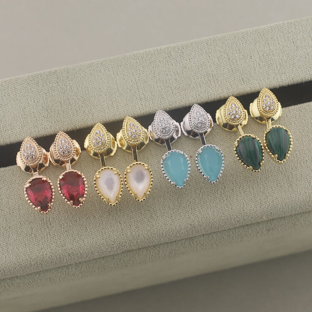 Waterdrop gemstone earrings/B-120