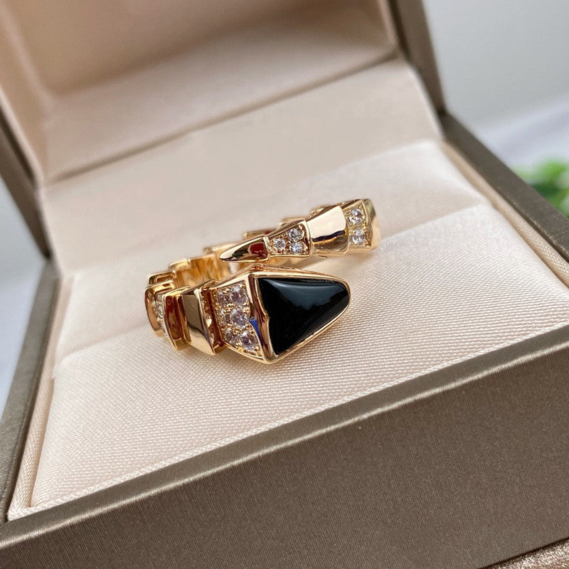 Spring snake bone full diamond ring/JZ-072