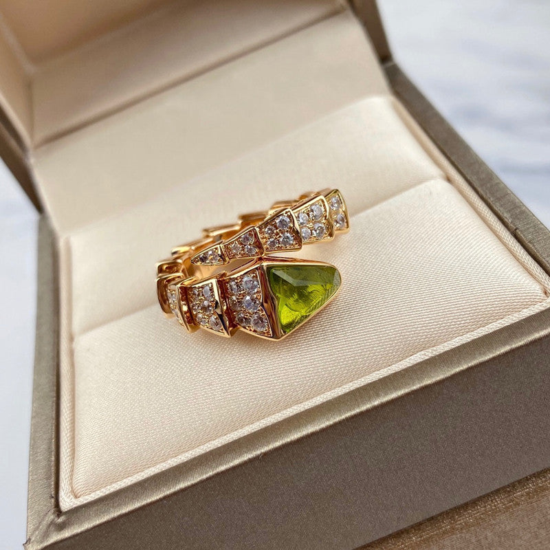 Spring snake bone full diamond ring/JZ-072