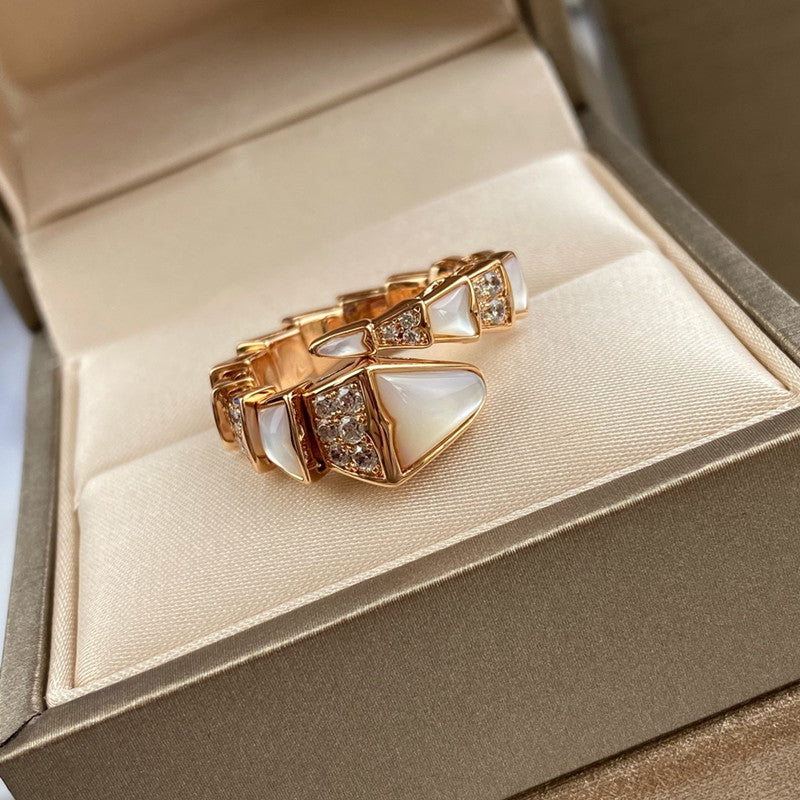 Spring snake bone full diamond ring/JZ-072