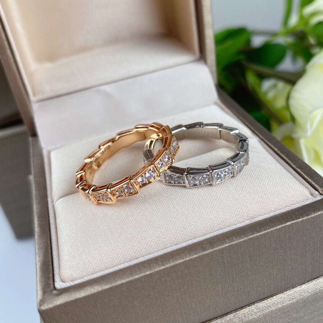Full Diamond Snake Bone Ring/JZ-045