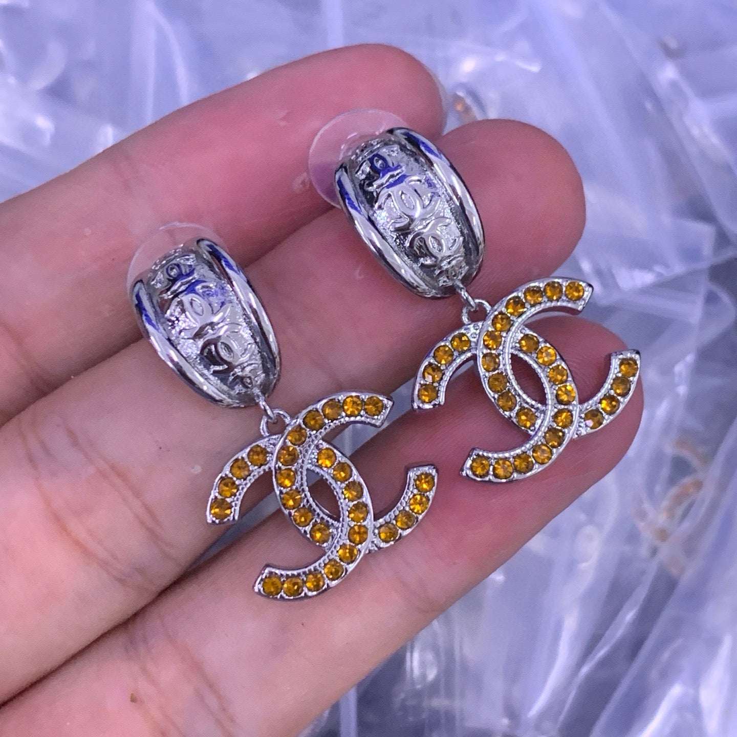Fashion Double C Earrings-E1014
