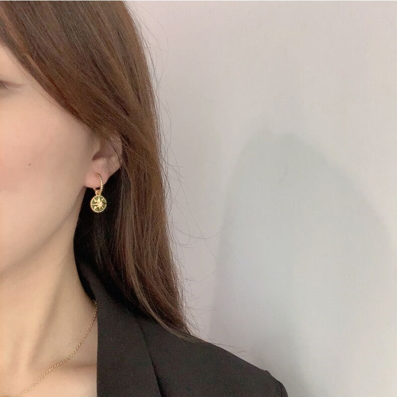 Octagonal Compass Earrings/B-103